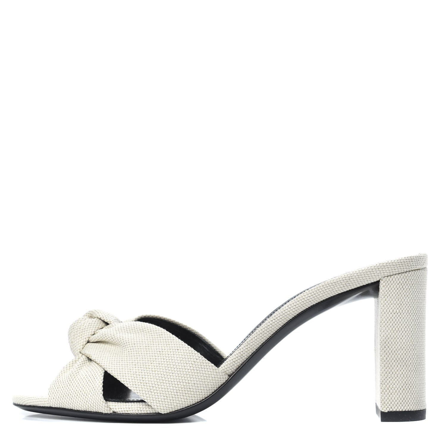 Saint Laurent Canvas Bianca Mules 39 Pearl 1 of 8