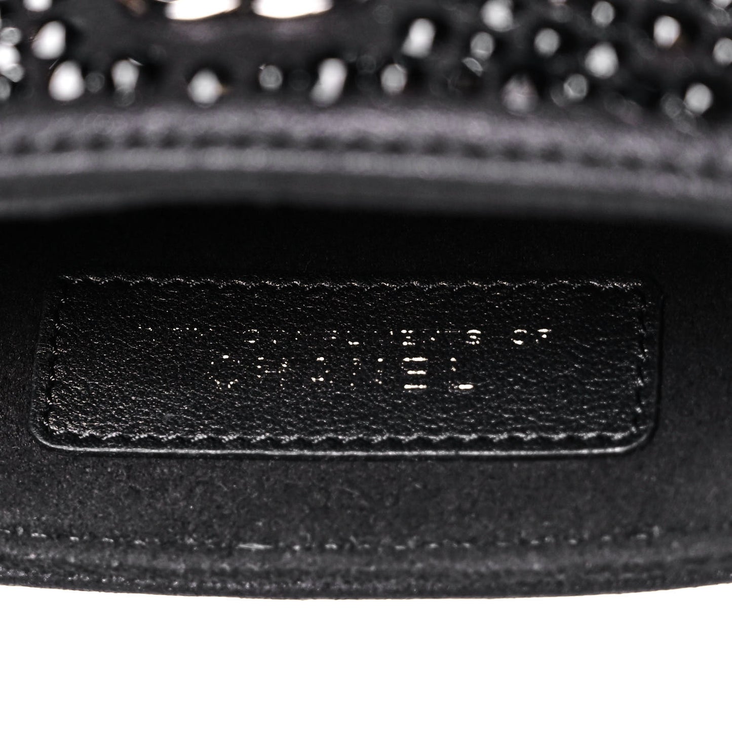 Satin Crystal Chain Around Phone Holder Black