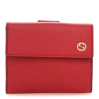 Gucci Dollar Calfskin Interlocking G French Wallet Red 1 of 9