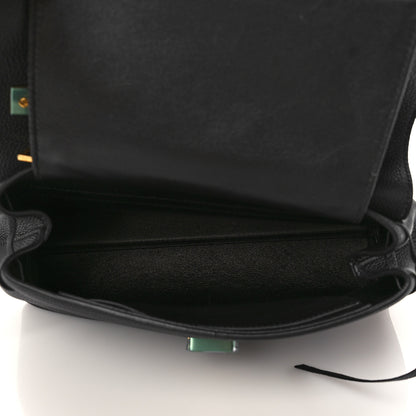 Valentino Garavani Pebbled Calfskin Small VRing Chain Shoulder Bag Black 5 of 6