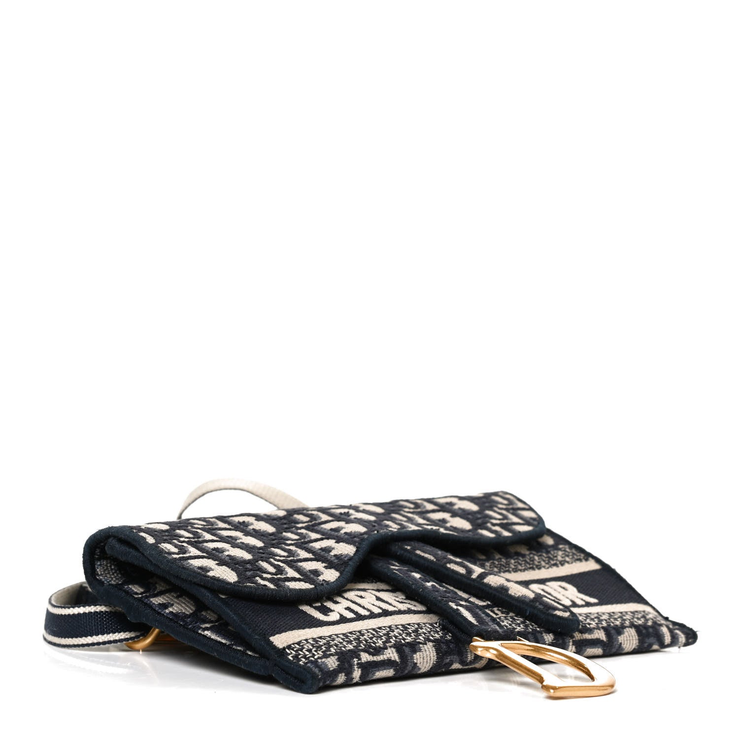 Christian Dior Oblique Slim Saddle Pouch Blue 4 of 11