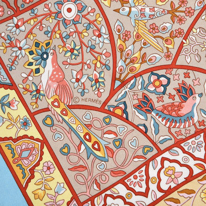 Hermes Silk Au Pays Des Oiseaux Fleurs Scarf 90 4 of 6