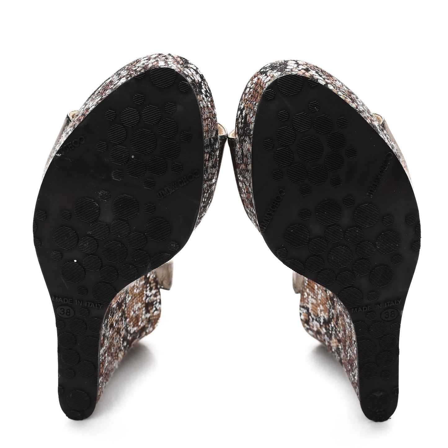 Glitter Fabric Metallic Calfskin 120 Wedge Sandals 38 Gold