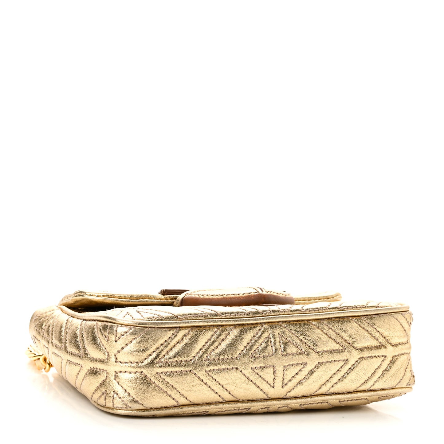 Metallic Nappa Mosaico Pattina Crossbody Platino