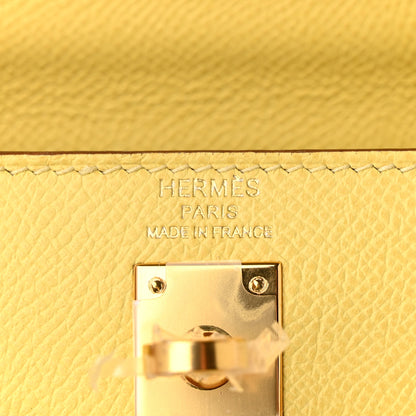Hermes Epsom Kelly Sellier 25 Jaune Poussin 10 of 19