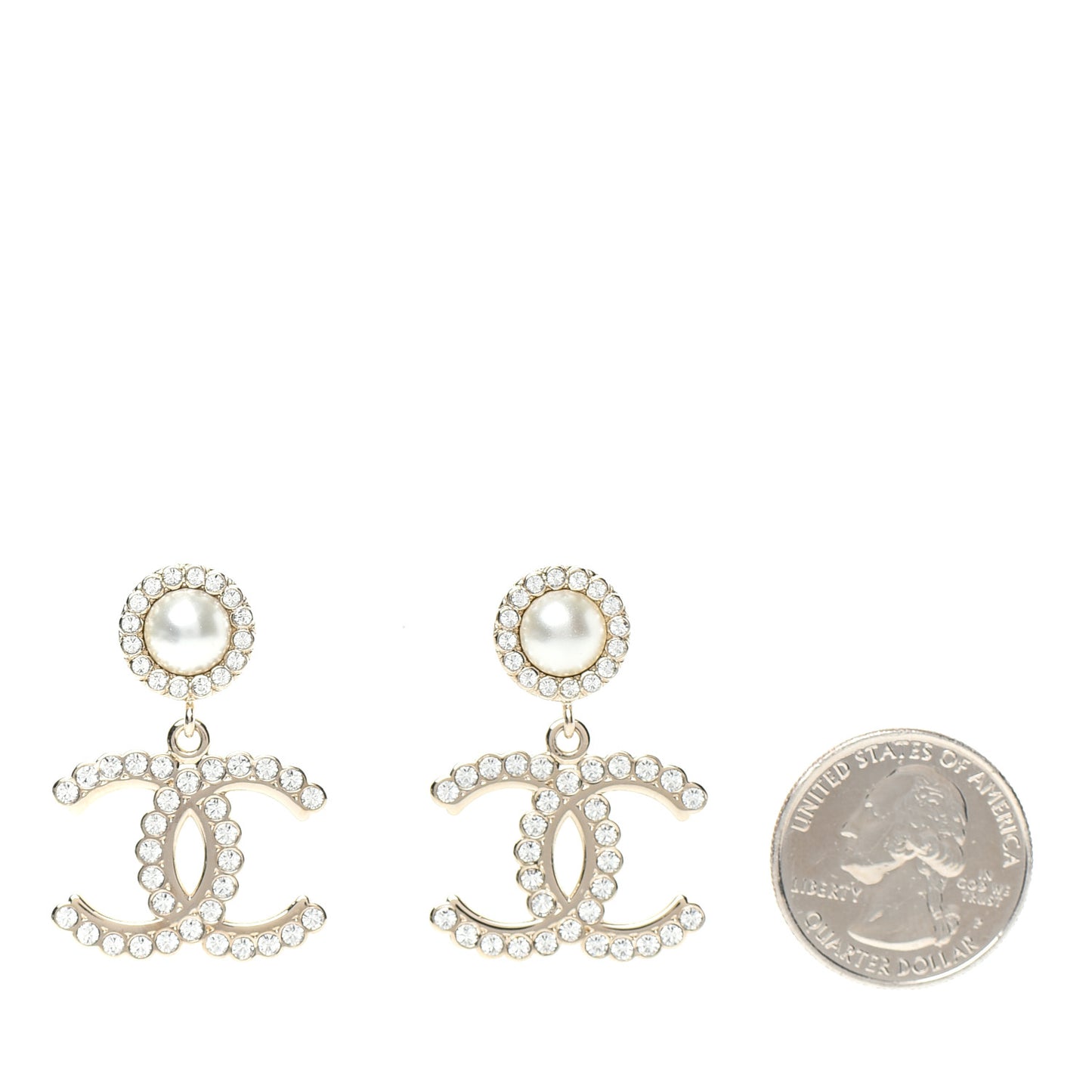 Crystal Pearl Bow-tiful CC Drop Earrings Gold