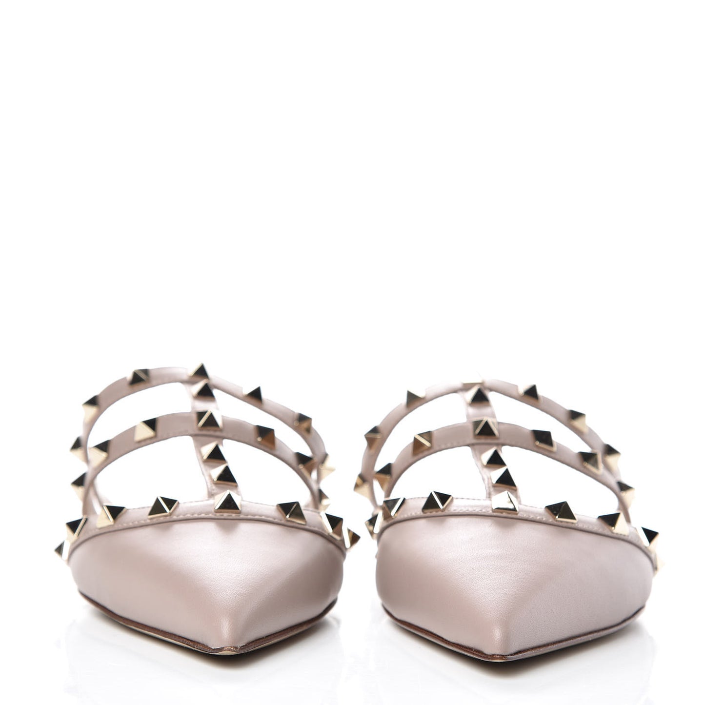 Nappa Rockstud Flat Cage Mules 37 Poudre
