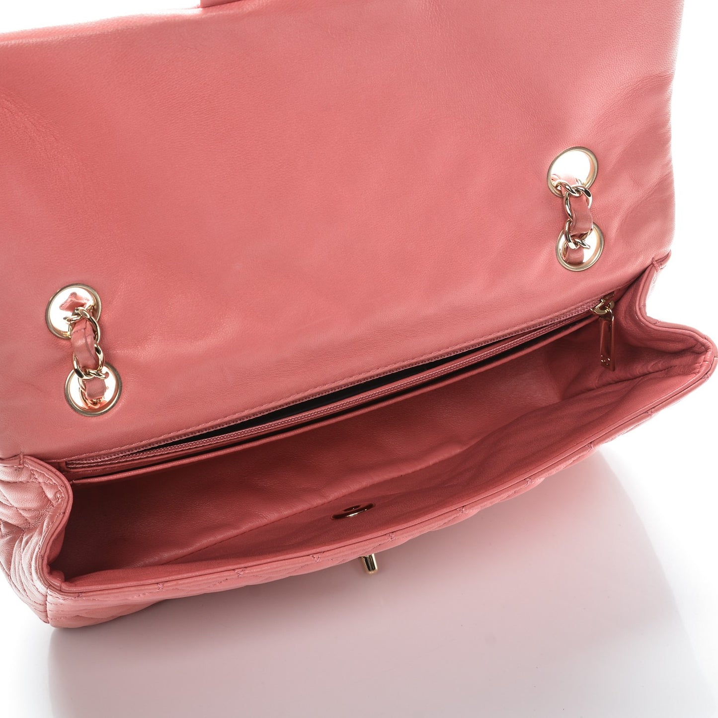 Lambskin Quilted Valentine Charms Medium Single Flap Pink