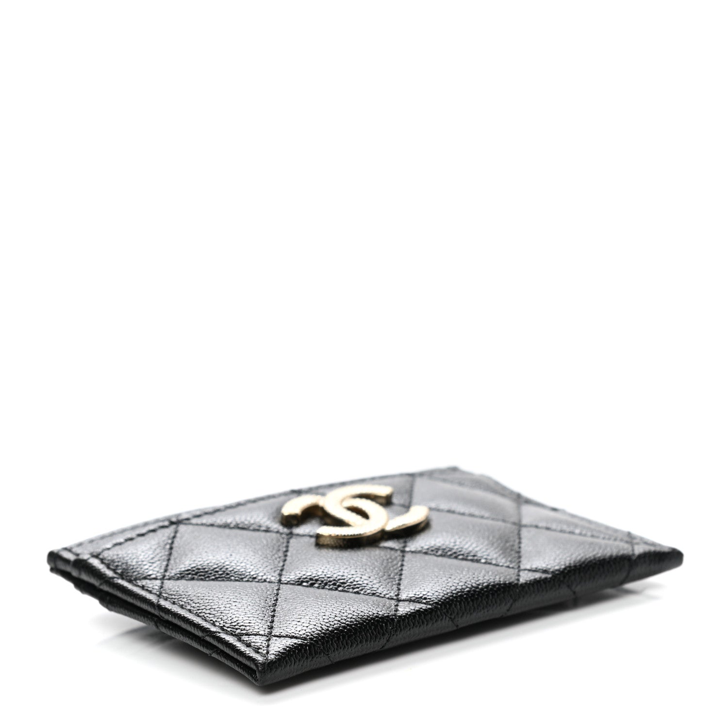 Chanel Caviar Quilted Studded CC Card Holder Black 4 of 9