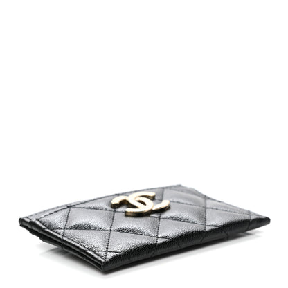 Chanel Caviar Quilted Studded CC Card Holder Black 4 of 9