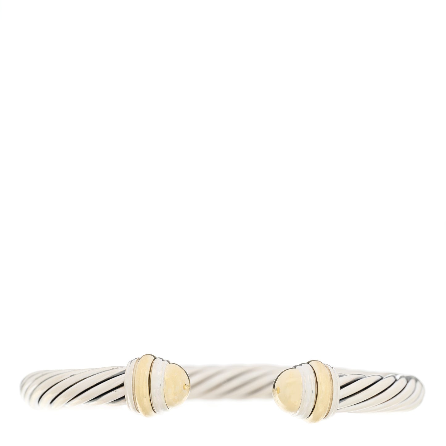 Sterling Silver 14K Yellow Gold 7mm Cable Classics Bracelet
