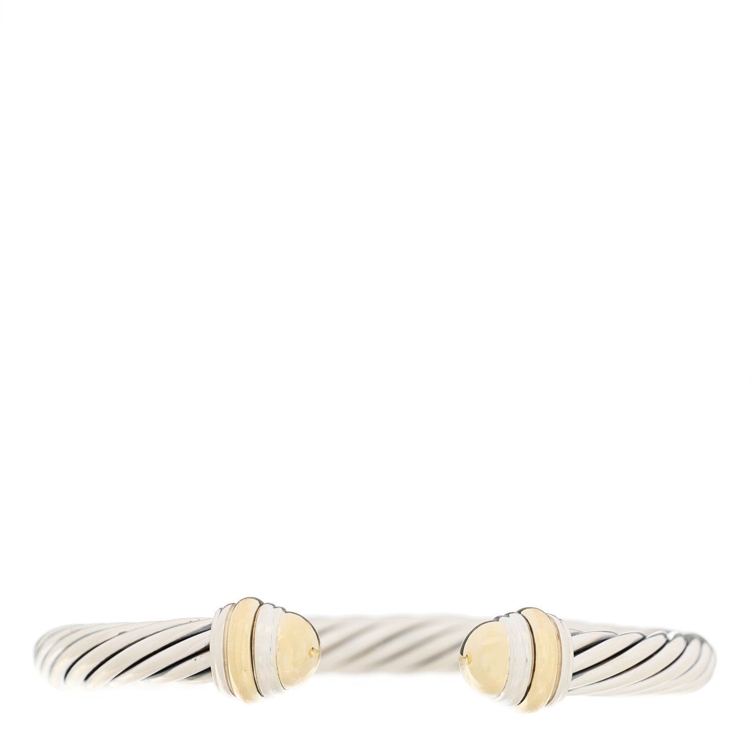 David Yurman Sterling Silver 14K Yellow Gold 7mm Cable Classics Bracelet 1 of 3