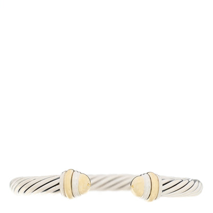 David Yurman Sterling Silver 14K Yellow Gold 7mm Cable Classics Bracelet 1 of 3