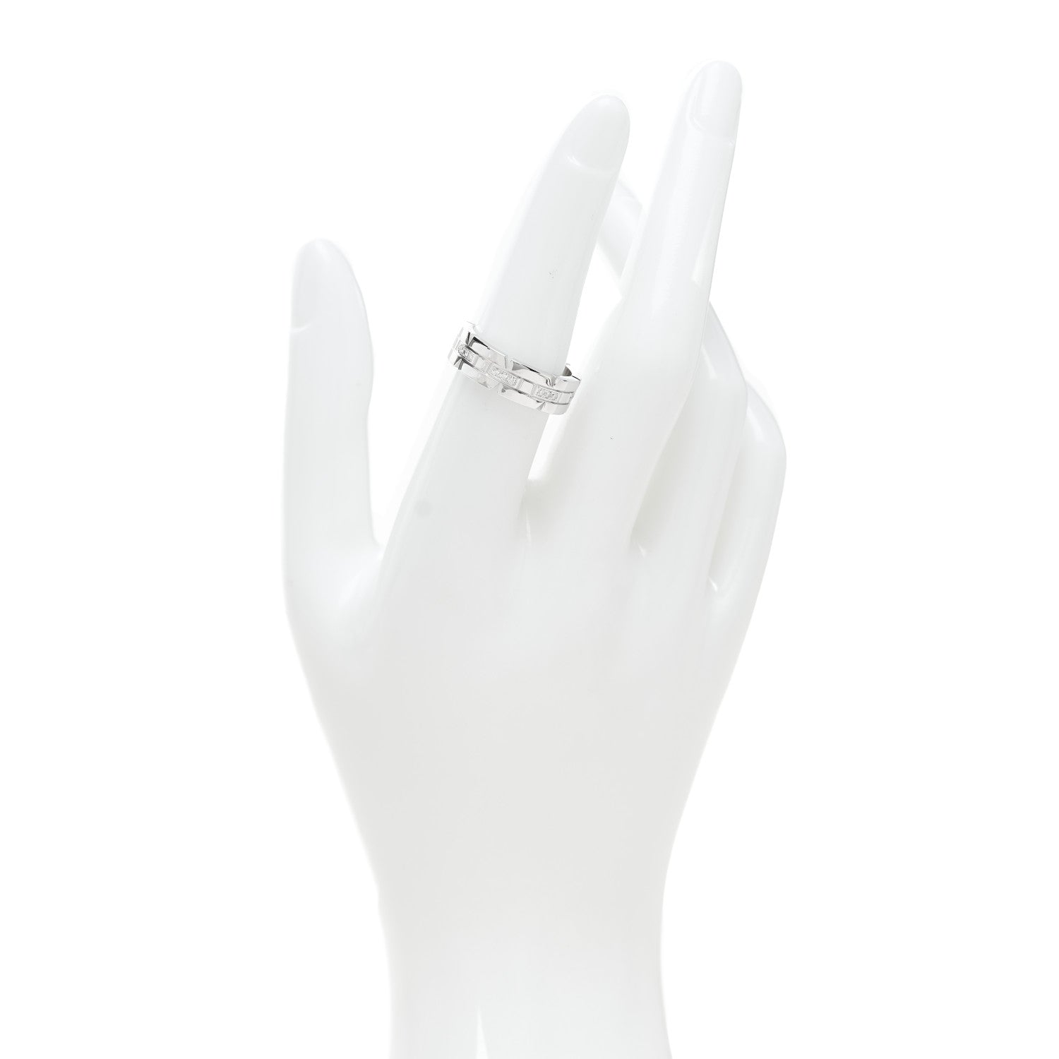 Cartier 18K White Gold Diamond Tank Francaise Band Ring 53 6.5 2 of 5