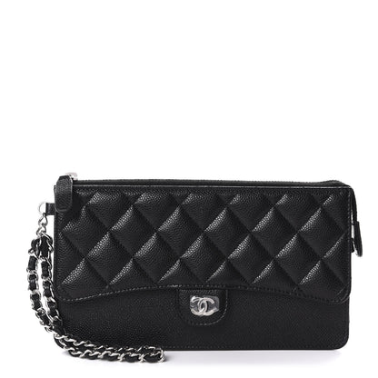 Chanel Caviar Quilted Classic Pouch With Handle Black 1 of 8