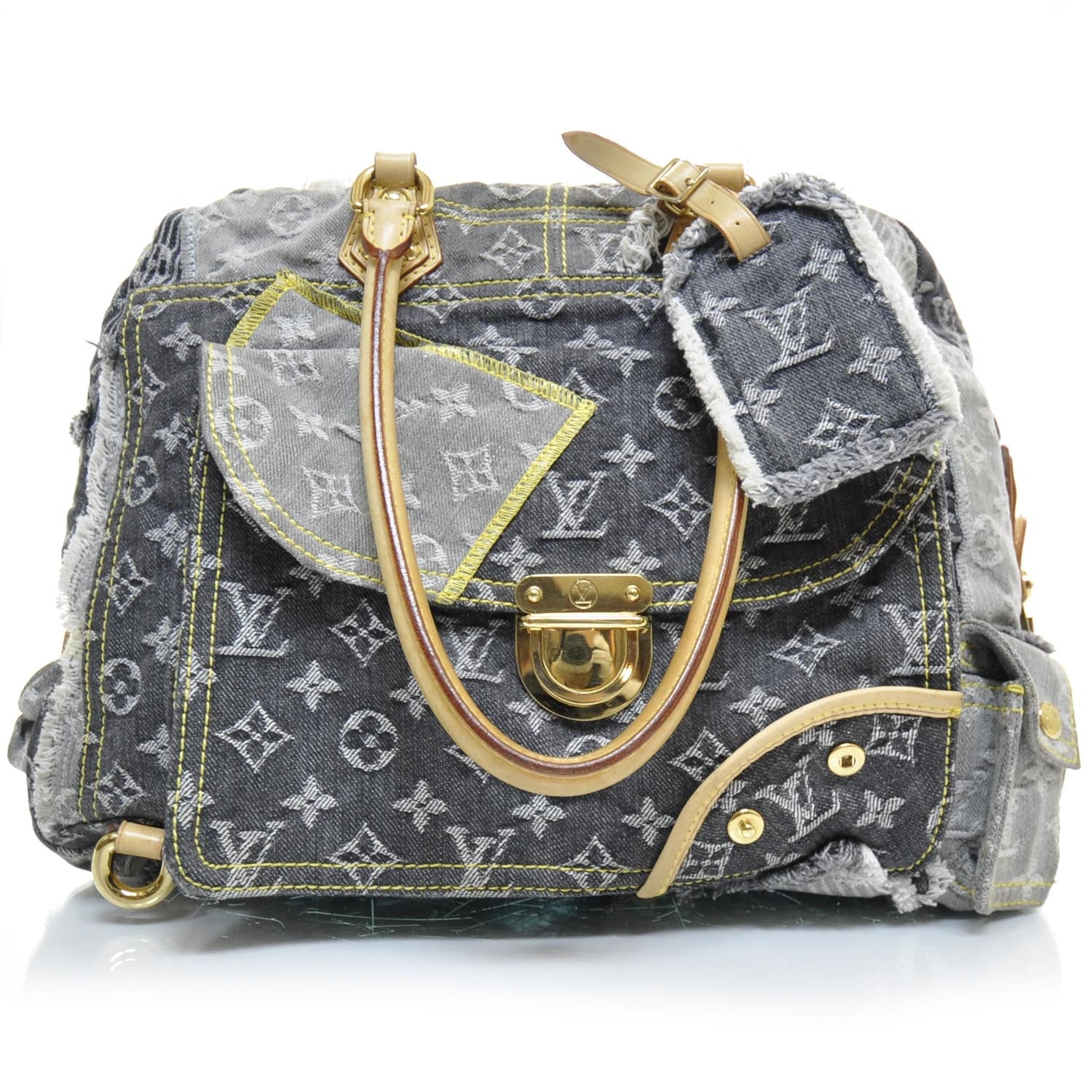 Louis Vuitton Denim Patchwork Bowly Blue 6 of 9
