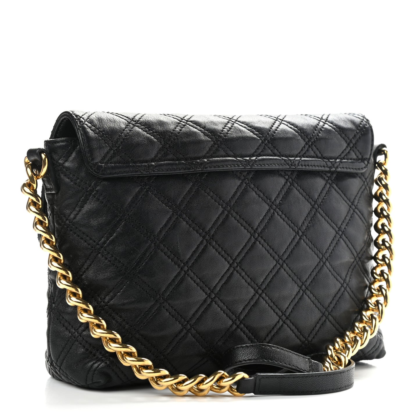 Lambskin Quilted The Large Single Flap Black