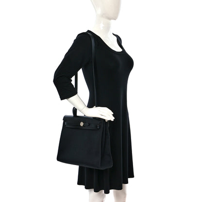 Hermes Military Toile Vache Hunter Herbag Zip PM 31 Black 2 of 8