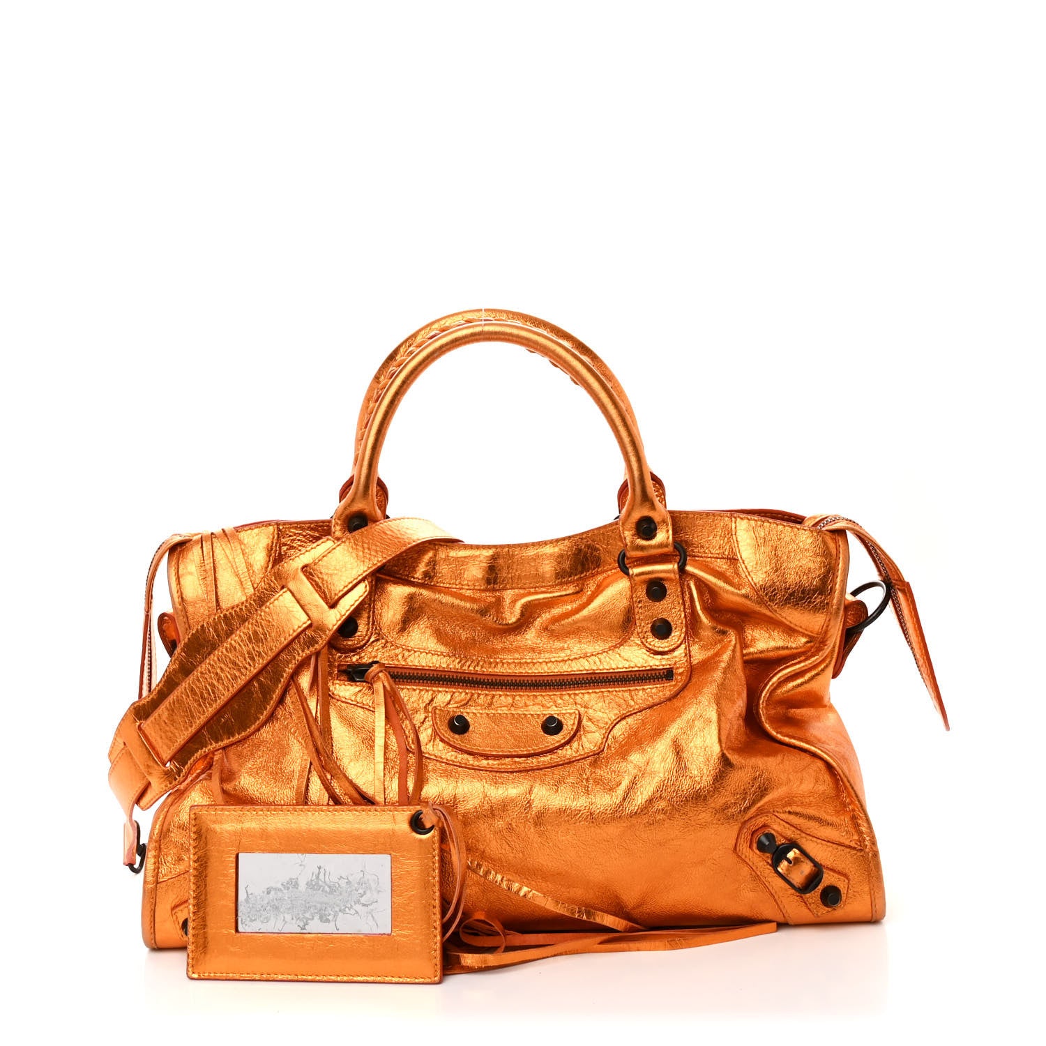 Balenciaga Metallic Agneau Classic Hardware City Orange 3 of 13
