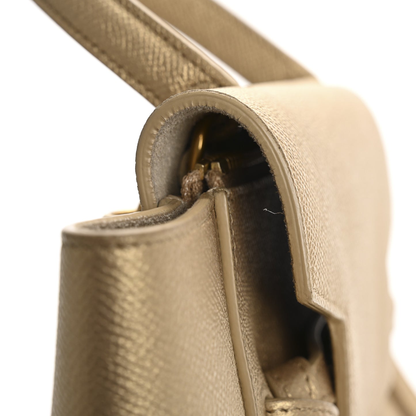 Laminated Calfskin Nano Belt Bag Gold