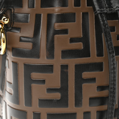 Fendi Vitello Liberty F is Fendi Bi-Color FF 1974 Embossed Mini Mon Tresor Bucket Bag Maya Black 12 of 14