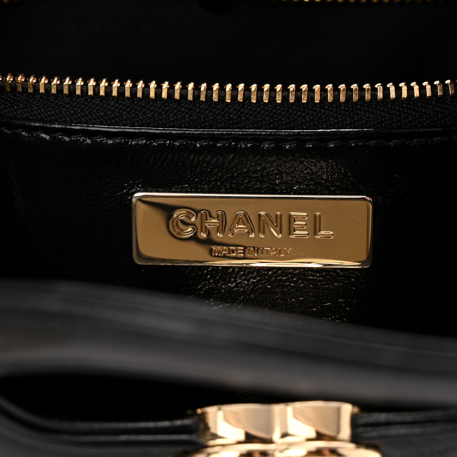 Chanel Shiny Crumpled Calfskin Quilted Mini 31 Shopping Bag Black 6 of 11