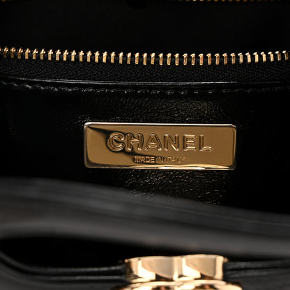 Chanel Shiny Crumpled Calfskin Quilted Mini 31 Shopping Bag Black 6 of 11