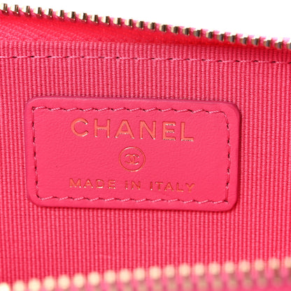 Chanel Caviar Quilted Zipped Key Holder Case Pink 6 of 7