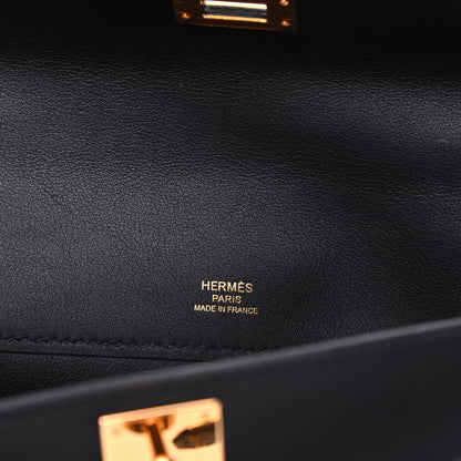 Hermes Swift Kelly Cut Clutch Pochette Black 6 of 7