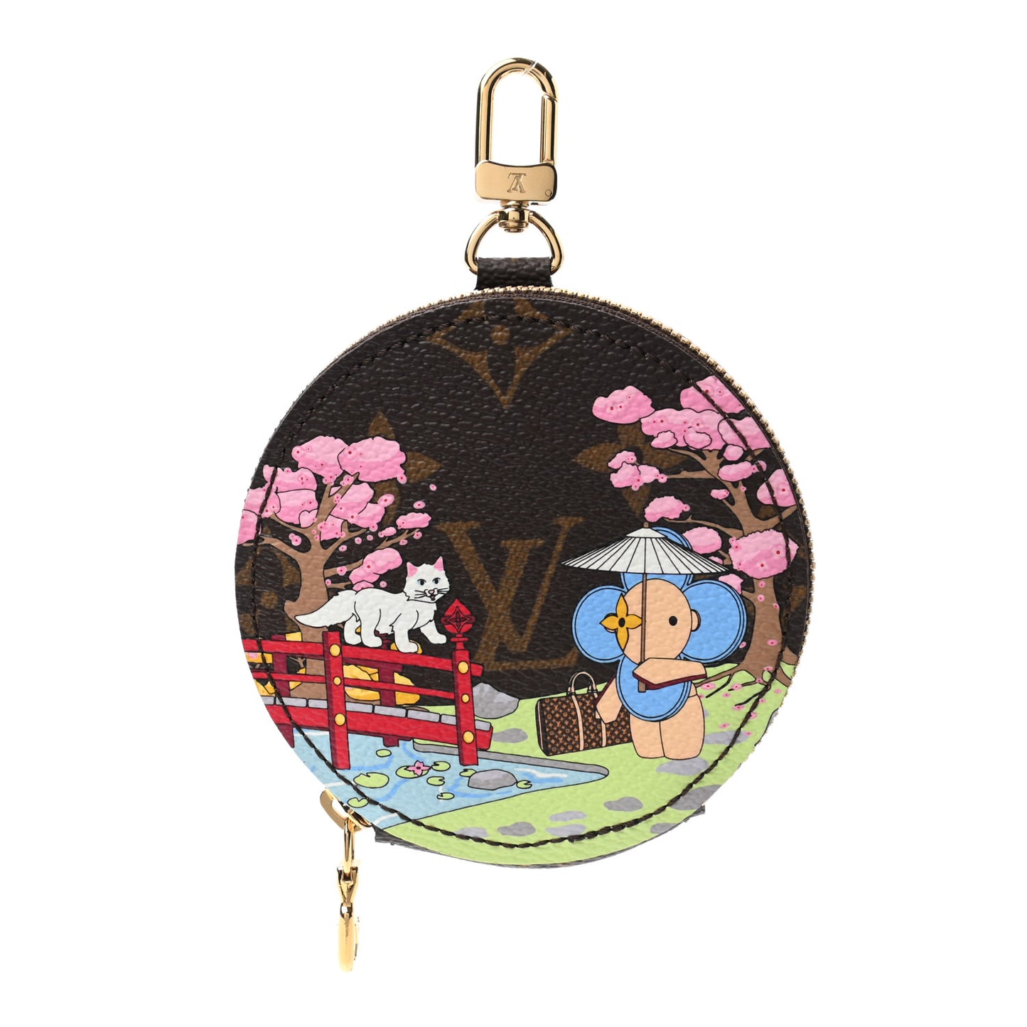 Monogram 2021 Christmas Animation Japanese Garden Round Coin Purse Wisteria Pink