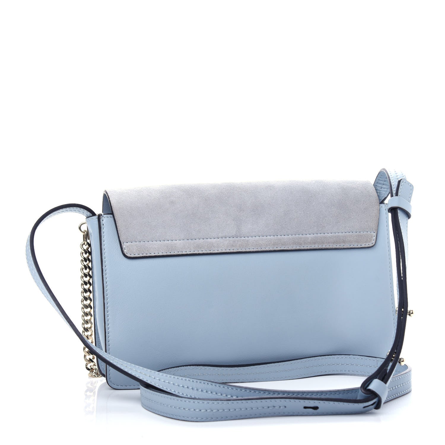 Chloe Suede Calfskin Small Faye Shoulder Bag Cloudy Blue 3 of 10