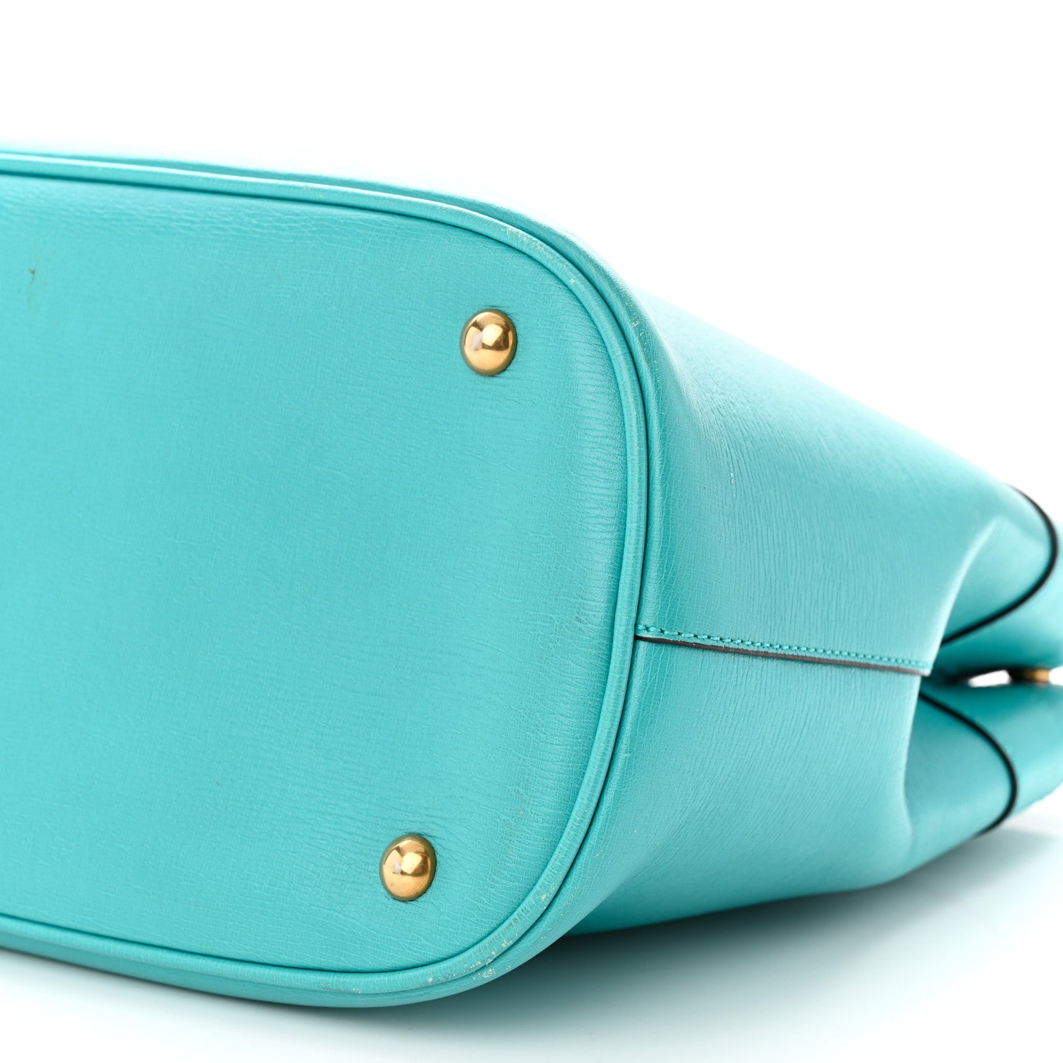 Gucci Textured Calfskin Medium Bright Bit Tote Blue 10 of 19