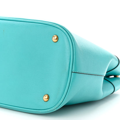 Gucci Textured Calfskin Medium Bright Bit Tote Blue 10 of 19