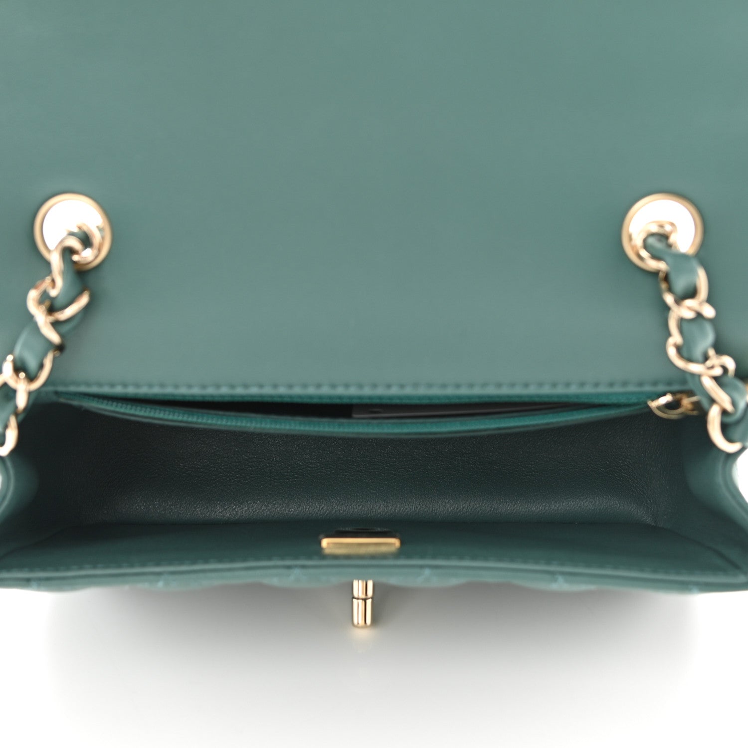 Chanel Lambskin Quilted Mini Rectangular Flap Green 5 of 11
