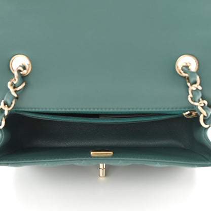 Chanel Lambskin Quilted Mini Rectangular Flap Green 5 of 11