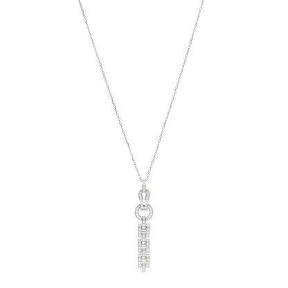 Cartier 18K White Gold Diamond Agrafe Drop Pendant Necklace 1 of 5