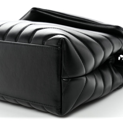 Saint Laurent Calfskin Y Quilted Monogram Monochrome Small Loulou Chain Satchel Black Black 10 of 10