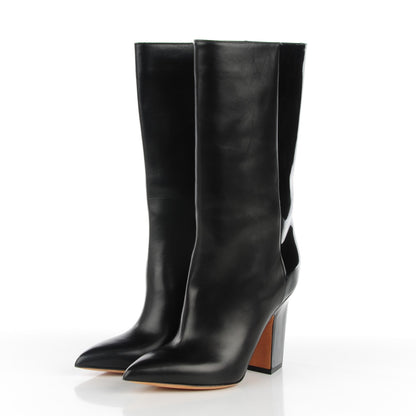Valentino Garavani Calfskin Patent Heeled Boots 35 Black 3 of 8