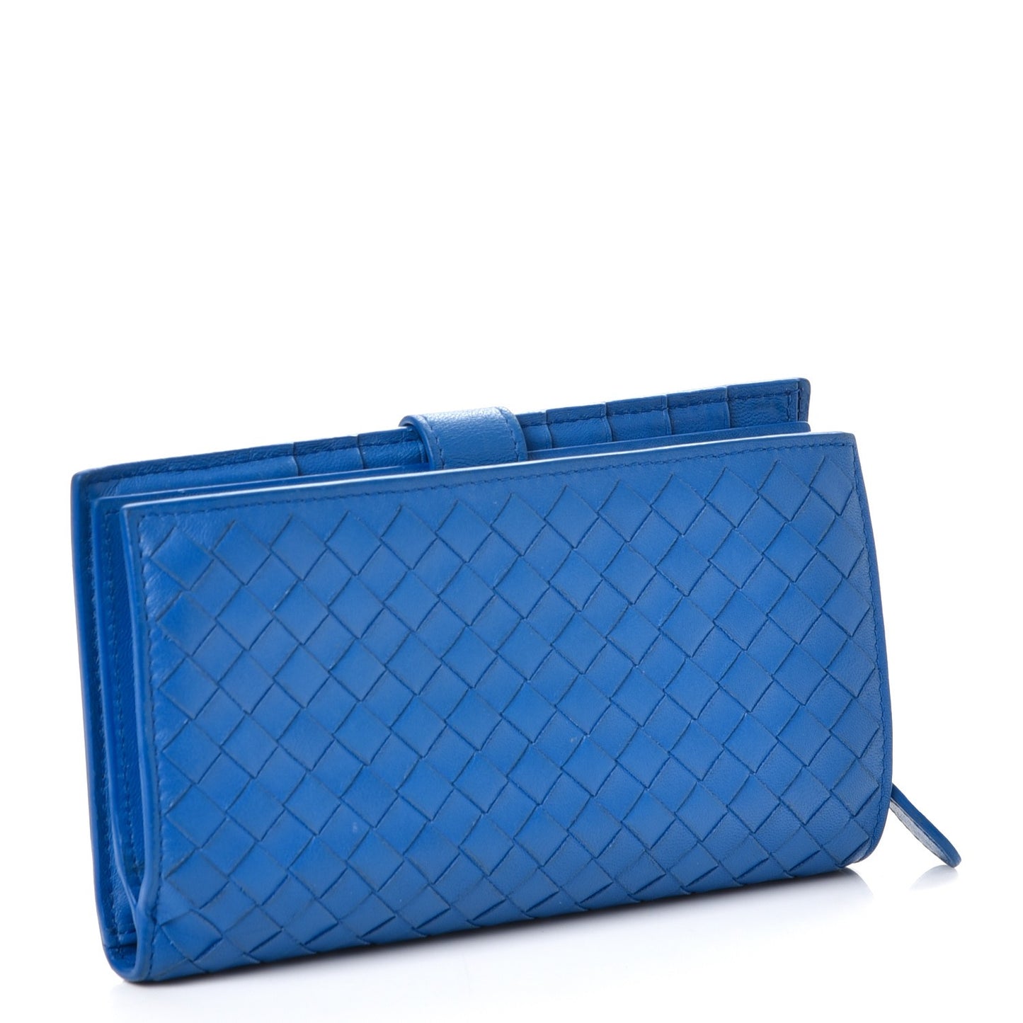 Nappa Intrecciato Continental Wallet Blue