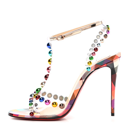 Christian Louboutin Patent PVC Faridaravie 100 Sandals 39 Multicolor 1 of 8