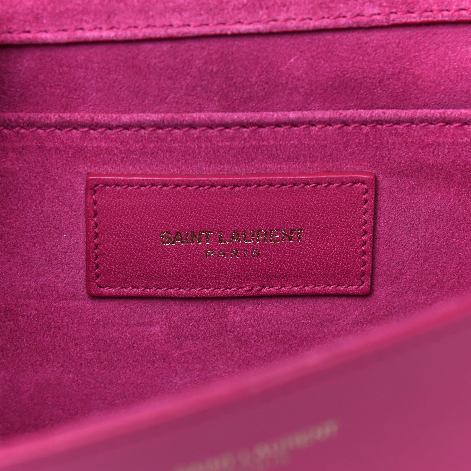 Saint Laurent Calfskin Classic Y Ligne Clutch Fuchsia 6 of 29