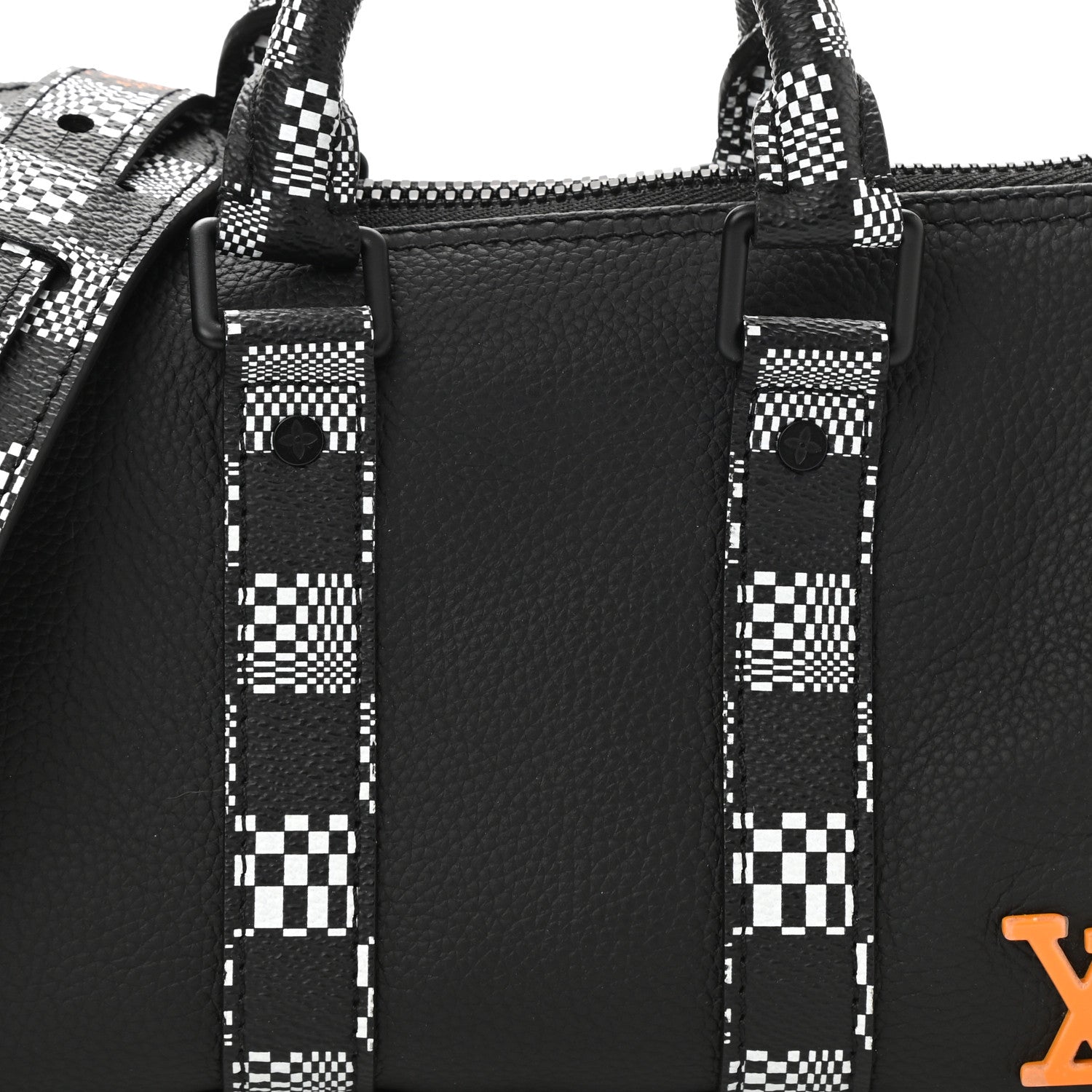 Louis Vuitton Calfskin Damier Distorted Keepall XS Black 7 of 9