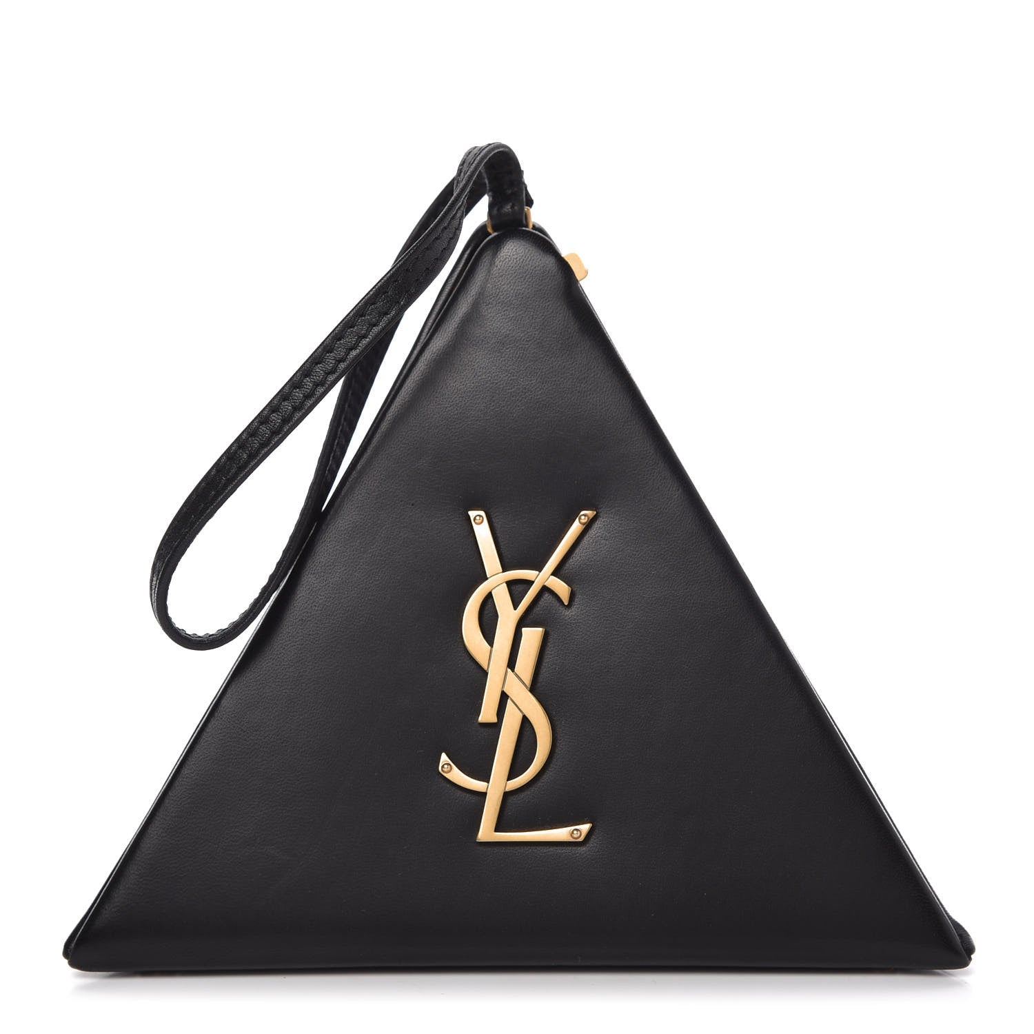 Saint Laurent Lambskin Pyramid Clutch Black 1 of 10