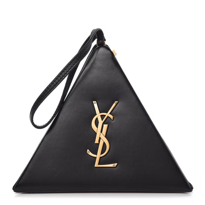Saint Laurent Lambskin Pyramid Clutch Black 1 of 10