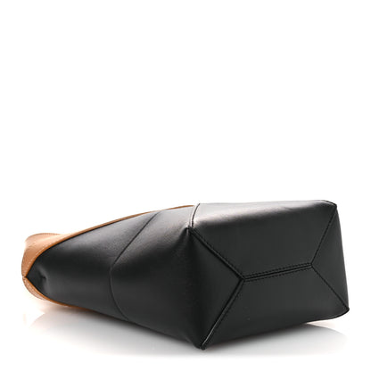 Loewe Shiny Calfskin Mini Puzzle Fold Tote Warm Desert Black 4 of 12