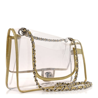 Chanel Metallic Lambskin PVC Medium Naked Flap Gold 3 of 9