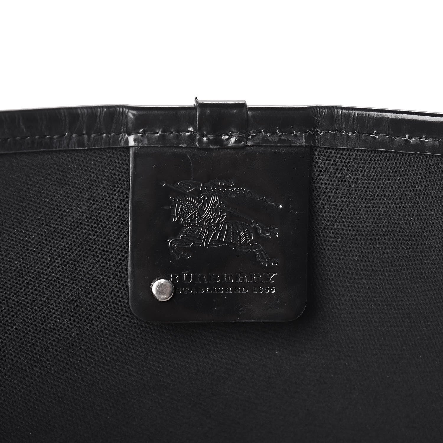 Burberry Patent Supernova Check Small Stanton Tote Black 6 of 19