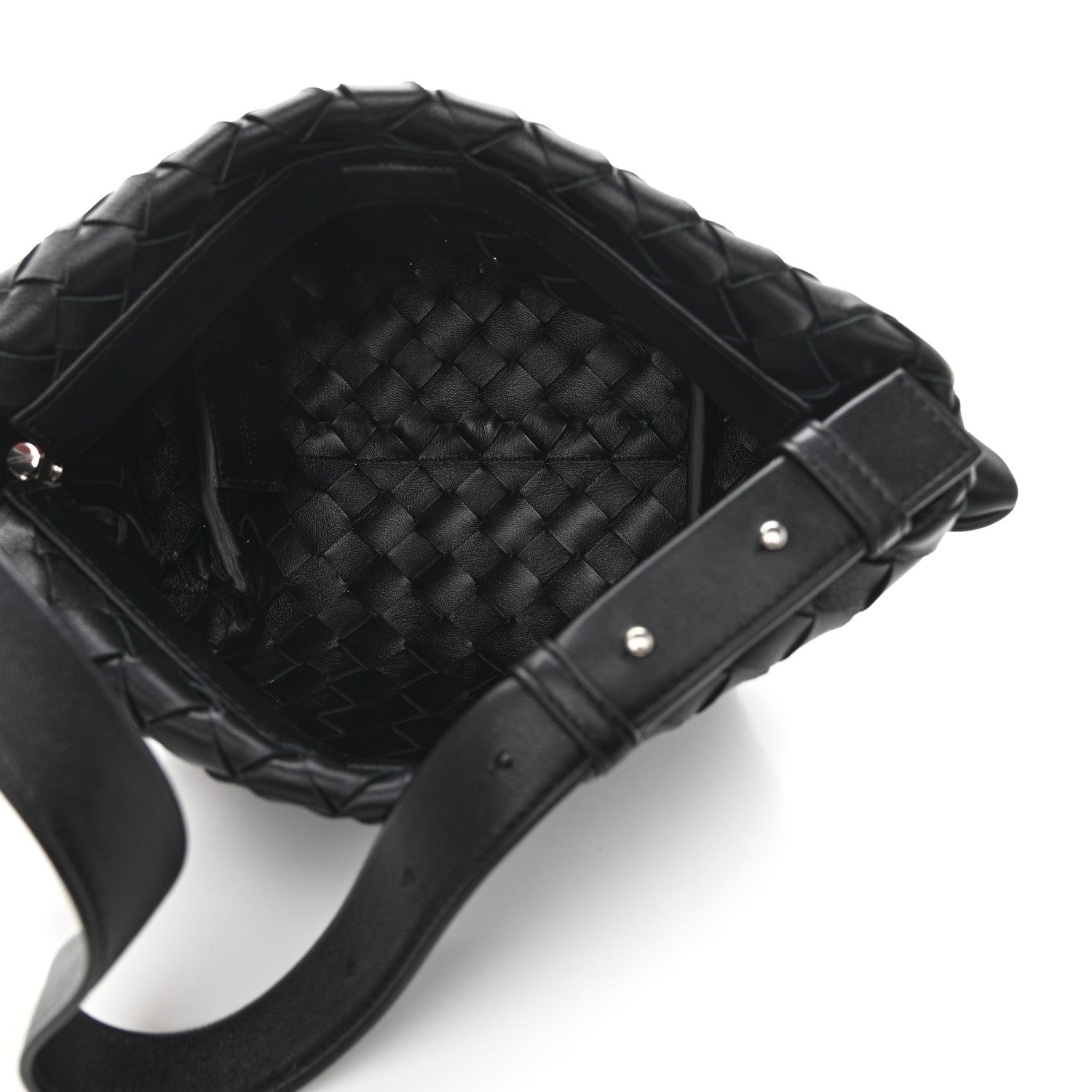 Bottega Veneta Nappa Intrecciato Tie Shoulder Bag Black 5 of 10