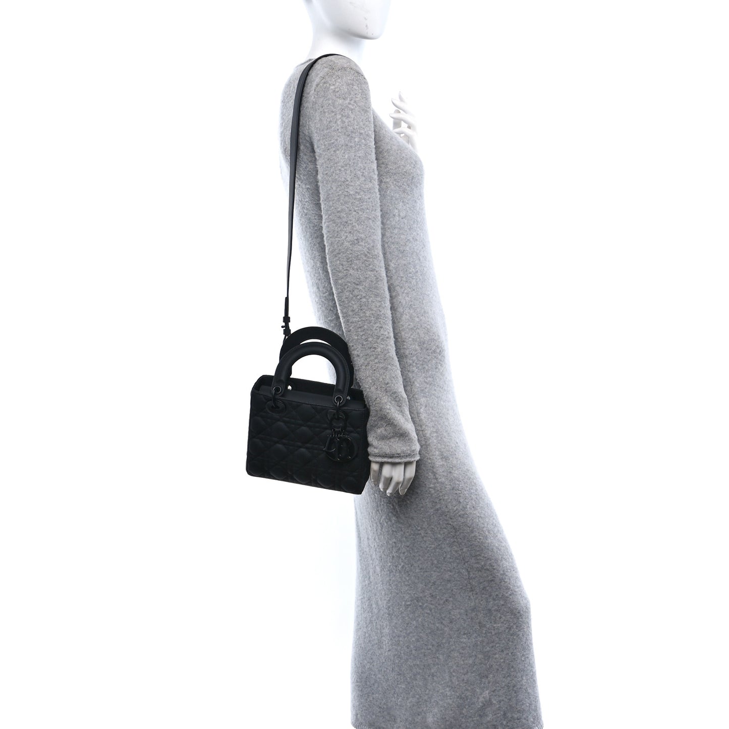 Ultra Matte Calfskin Cannage Small My ABCDior Lady Dior Black