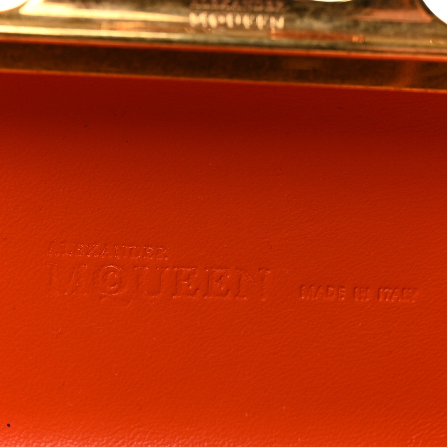 Alexander McQueen Snakeskin Knuckle Box Clutch Orange 6 of 8